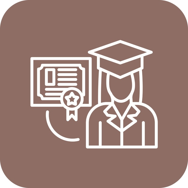 卒業証書のアイコンのベクトル画像は学校で使用できます