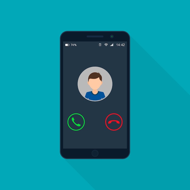 Receiving phone call Vector isolated flat design llustration