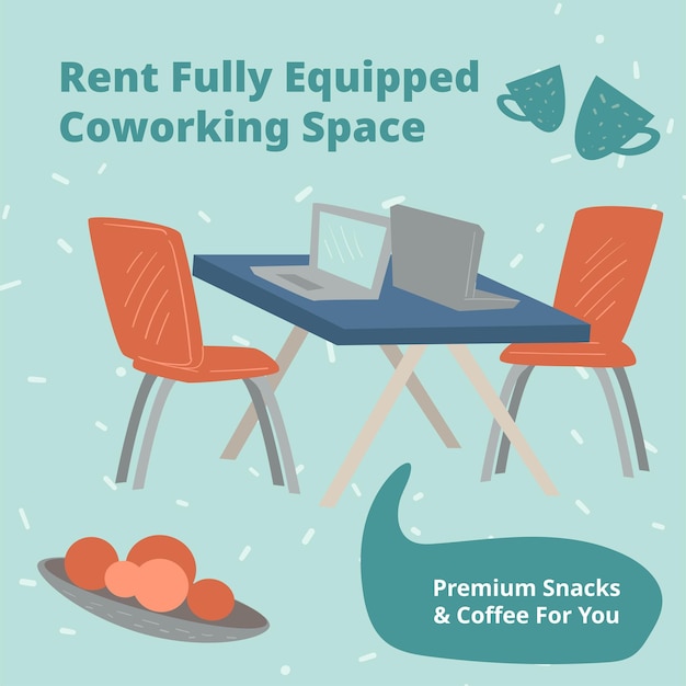 Ufficio coworking recente completamente attrezzato