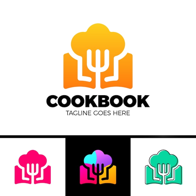 Recept boek logo sjabloonontwerp