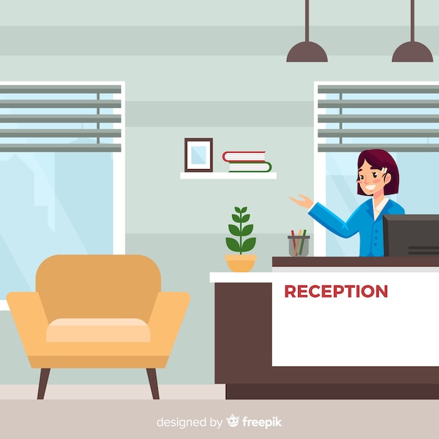 Vector reception concept in flat design