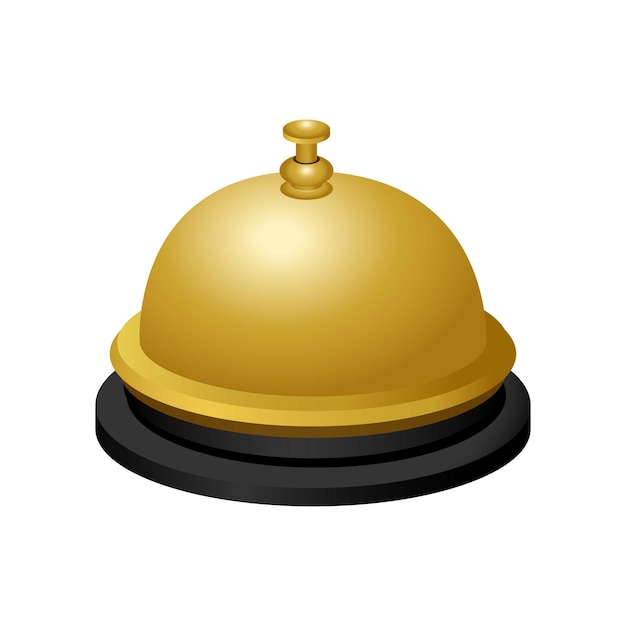 Vector receptionist bell gold realistic illustration vector