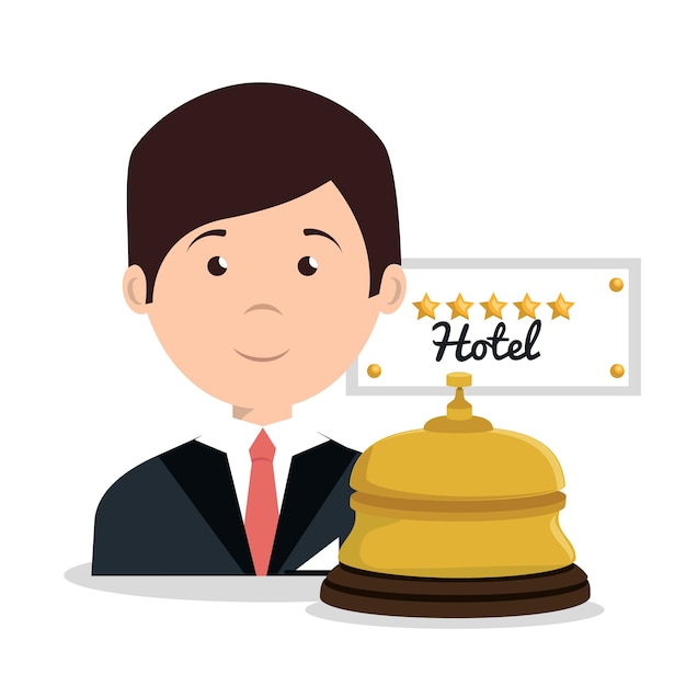 Vector receptionist hotel service isolated icon