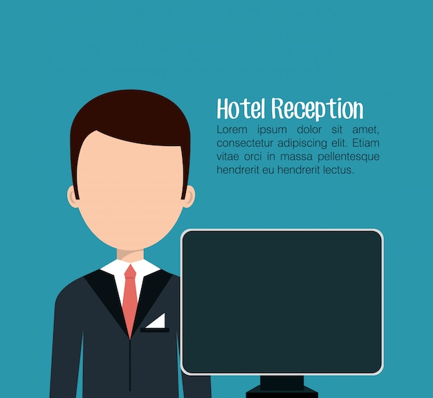 Receptionist hotelservice geïsoleerd pictogram