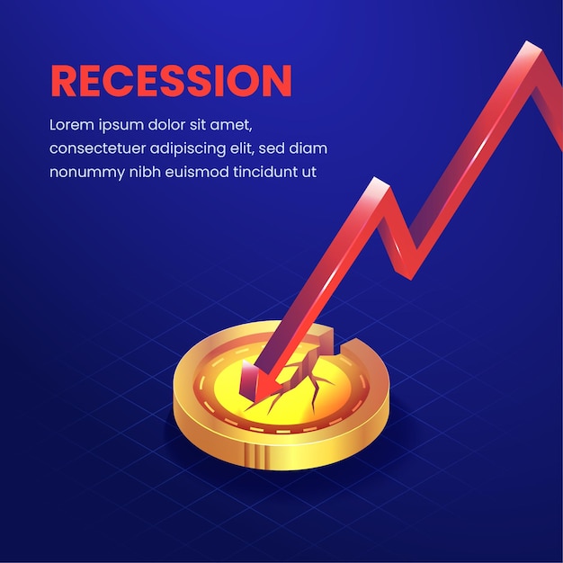 Recessie Ilustration concept perfect voor financiële investeringen of economische trends bedrijfsidee
