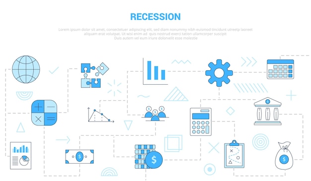 Recession concept with  set template