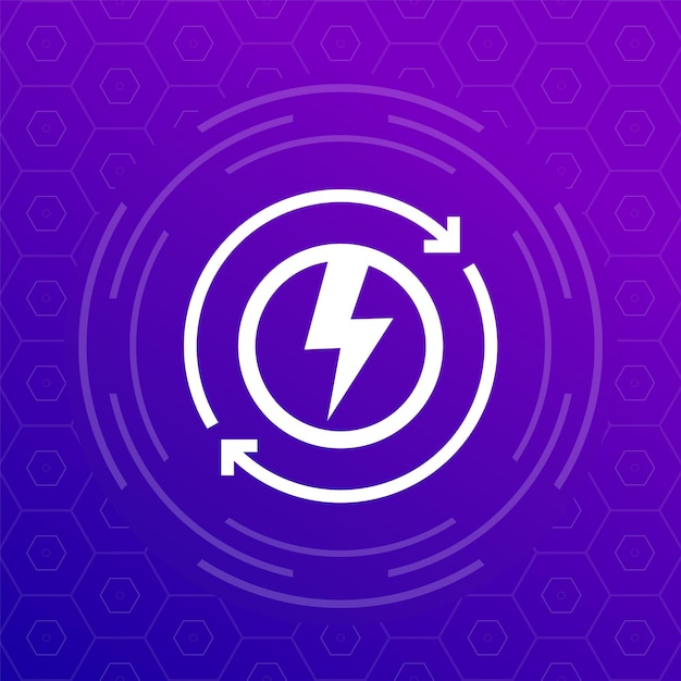 Recharge icon, electric charger vector design