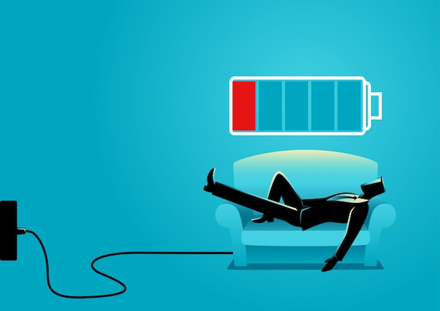 recharging businessman