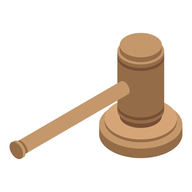 Rechter hamer pictogram Isometrisch van rechter hamer vector pictogram voor webdesign geïsoleerd op een witte achtergrond