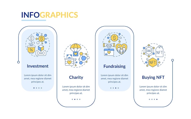 Rechthoek infographic sjabloon voor dao-gebruiksdoeleinden