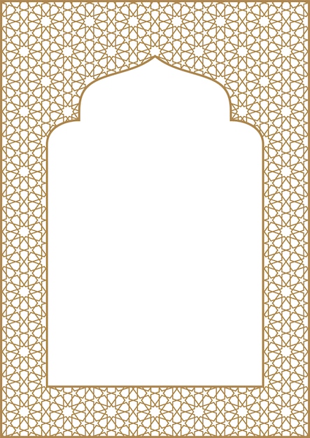 Rechthoekig kader met traditioneel Arabisch ornament voor uitnodigingskaart. Aandeel A4.