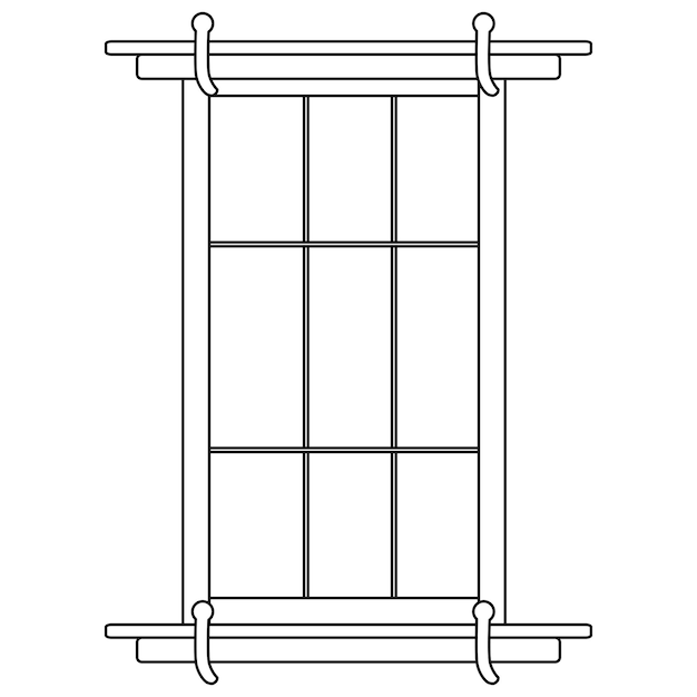 Rechthoekig raamoverzicht voor huis geïsoleerd op witte achtergrond Vector clipart