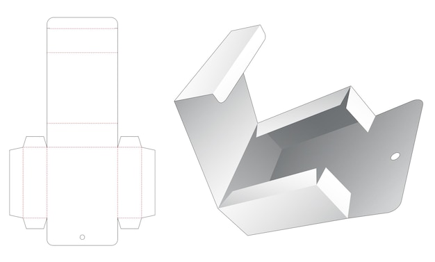 Rechthoekige flipverpakking met gestanst sjabloon voor hangende gaten