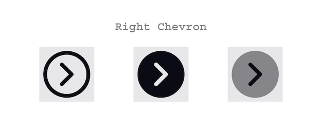 Rechts chevron pictogrammen ingesteld