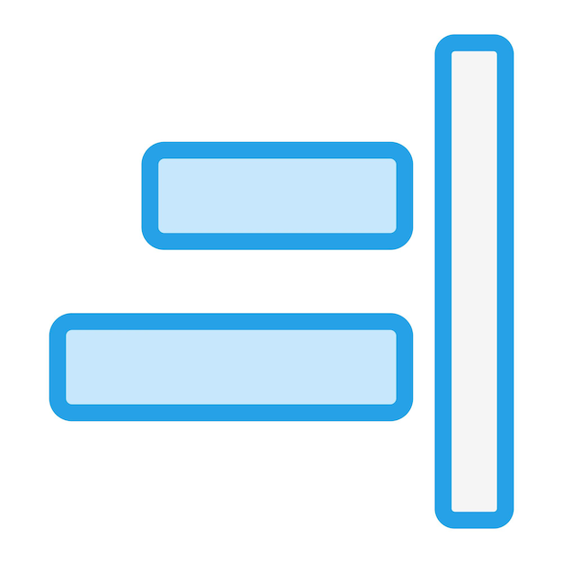 Vector rechtse uitlijning vector icon design illustratie