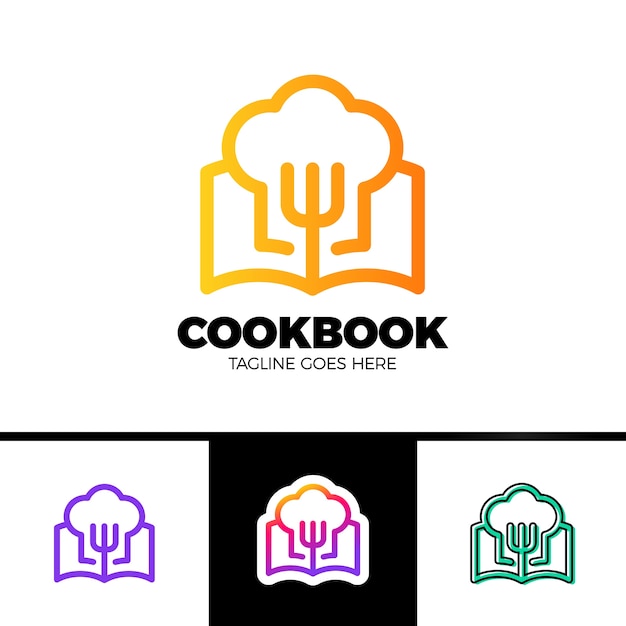 Modello di logo del libro di ricette