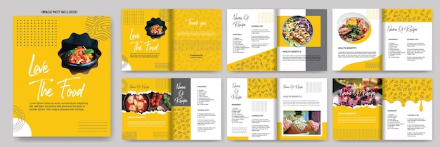 Vector recipe book template for cooking food recipe cover for a recipe pages cookbook vector