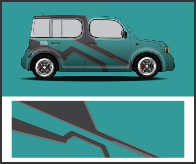 Vector reclame auto mockup voor car wrap design graphics