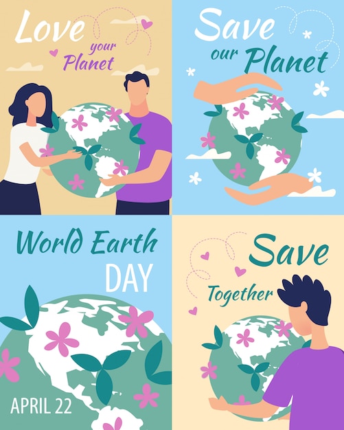 Reclame poster inscriptie love your planet.