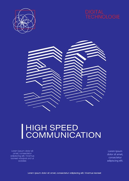 Reclame voor 5G-communicatie Vectorillustratie van een abstract beeld van een 5G-verbindingssymbool