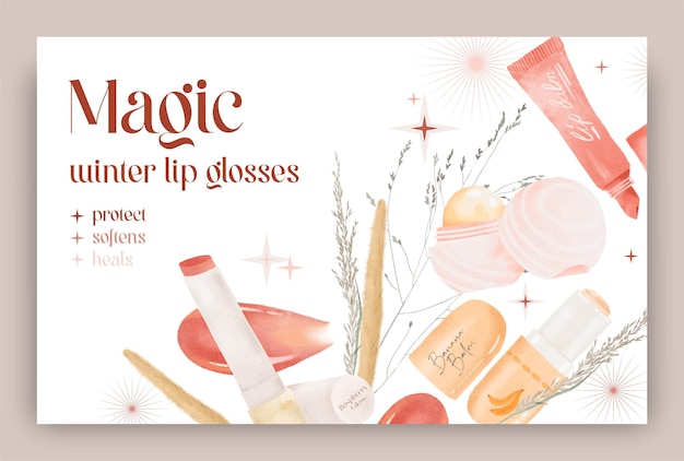 Reclame voor lipgloss en lipbalm