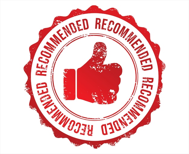 Recommended Guarantee Red Seal Isolated Vector on white background