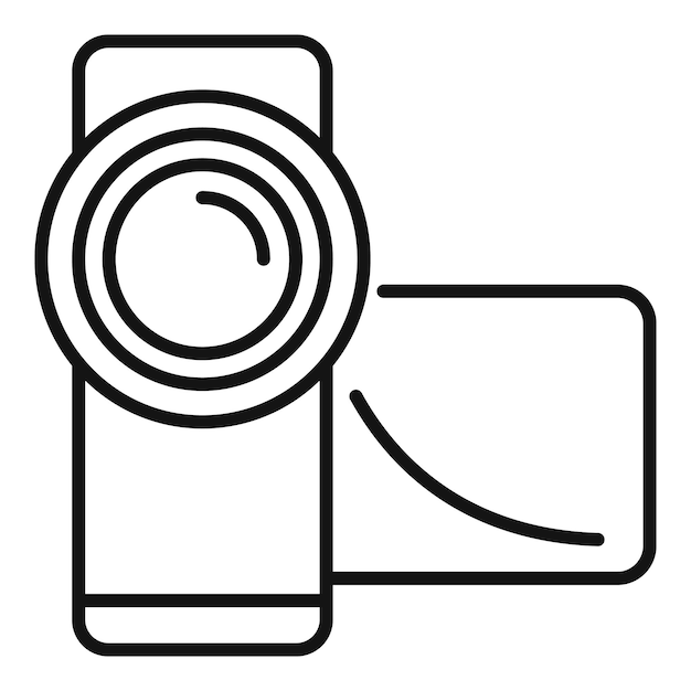 녹화 캠코더 아이콘 개요 벡터 비디오 카메라 디지털 사진