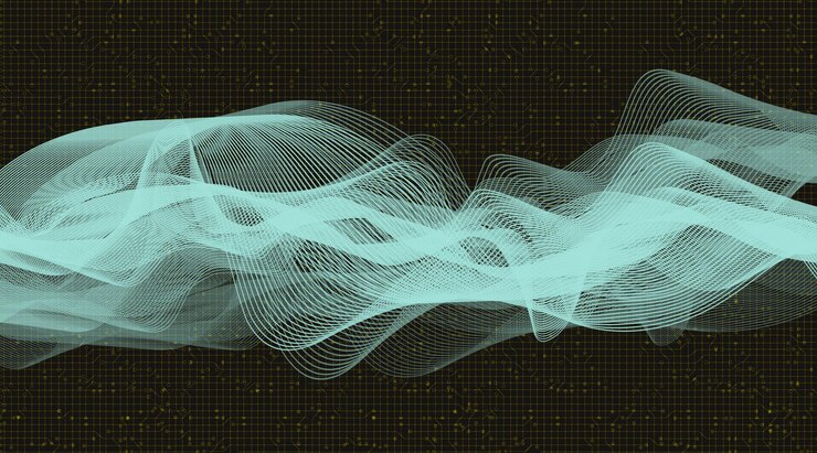 Vector record digital sound wave background technology and earthquake wave diagram concept design