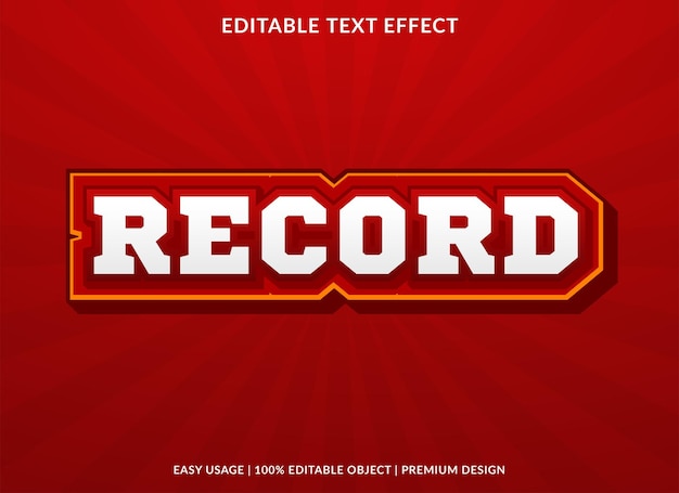 record editable text effect template use for business logo and brand