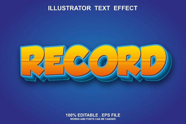 Record text effect editable