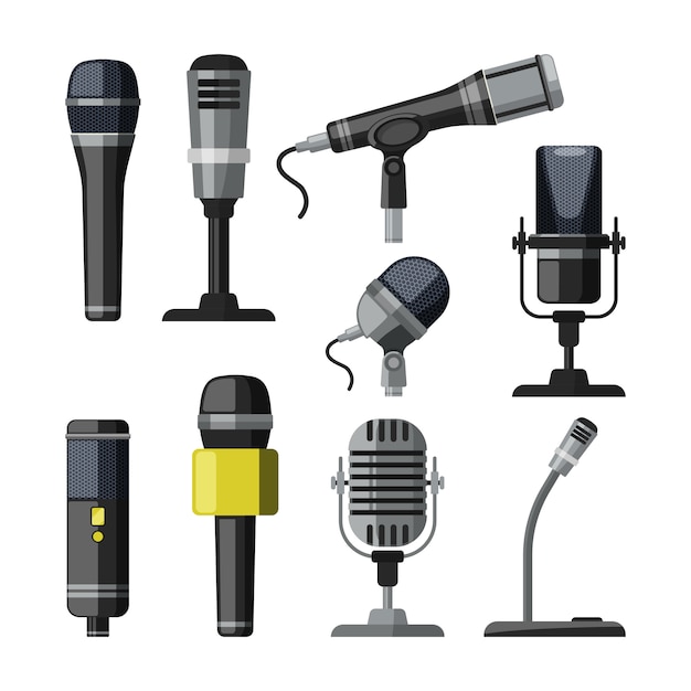 Vector recorder, microfoon en dictafoon voor verslaggevers.