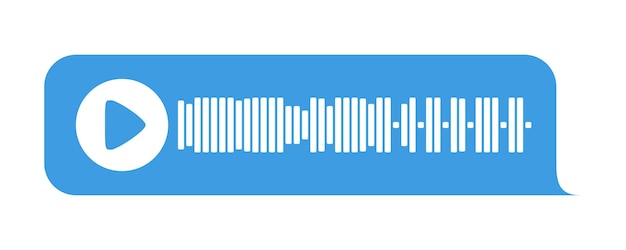 Запись элемента пользовательского интерфейса шаблона аудиосообщения аудиозаписи в речевом пузыре Векторная иллюстрация