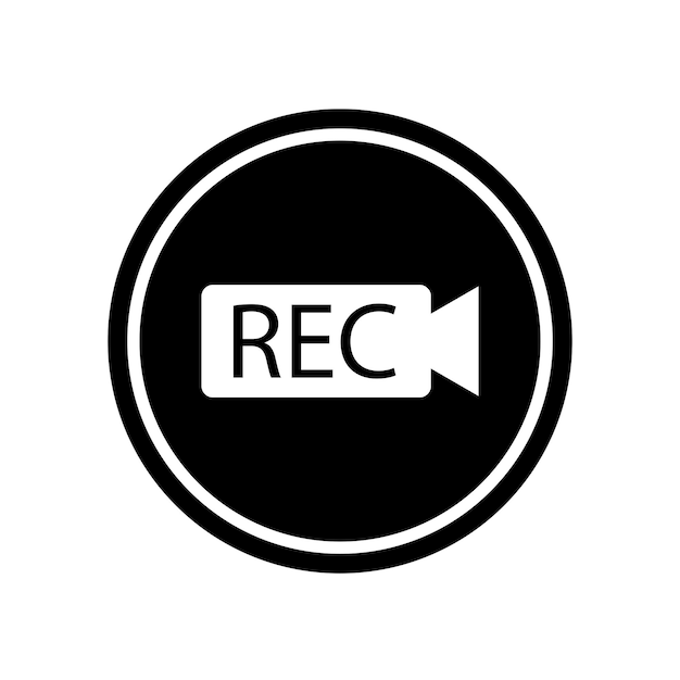 Vettore disegno del logo dell'illustrazione del modello vettoriale dell'icona di registrazione