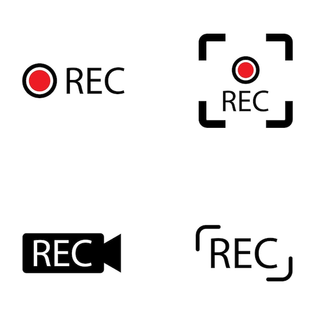 recording icon vector template illustration logo design