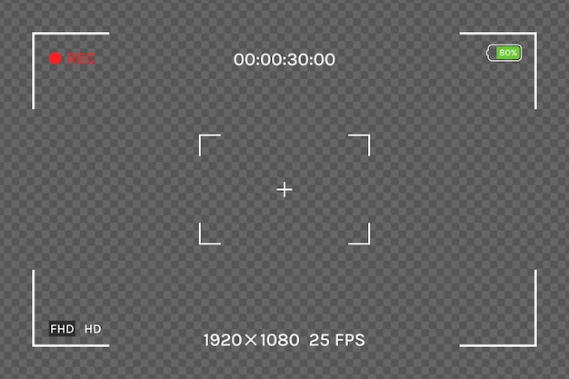 recording interface vector background for camera and video screen display