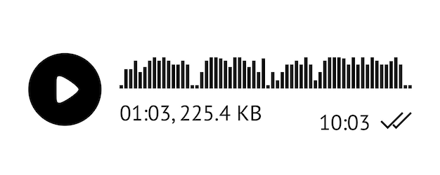 Вектор Запись элемента пользовательского интерфейса шаблона аудиосообщения аудиозаписи для смартфонов векторная иллюстрация