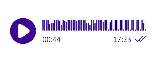 Запись элемента пользовательского интерфейса шаблона аудиосообщения аудиозаписи для смартфонов векторная иллюстрация