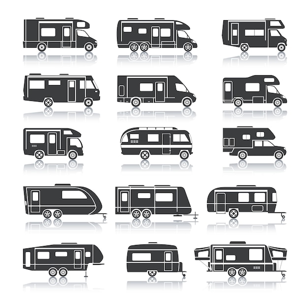 Recreational Vehicle Black Icons