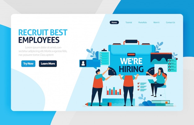 Recruit employees landing page