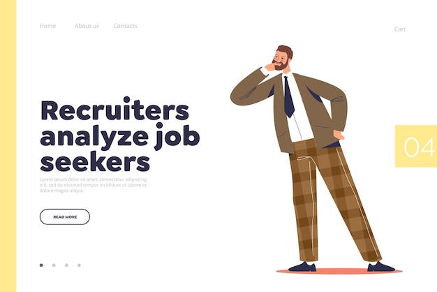 Il reclutatore analizza la pagina di destinazione dei cercatori di lavoro con le ore di ricerca di candidati in posizione di lavoro