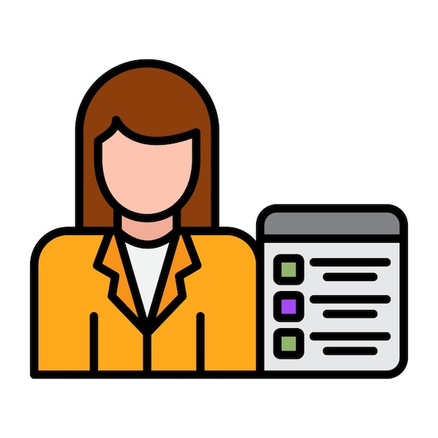 Recruiter Female Flat Illustration