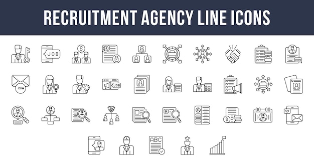 Recruitment Agency Line Icons