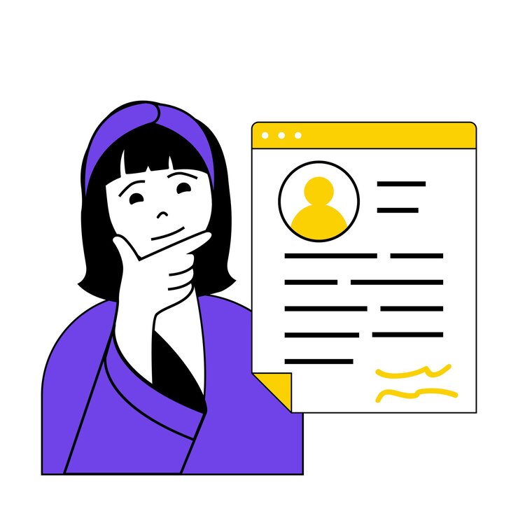 Vector web 用のフラットなデザインの漫画の人々 の採用コンセプト新しい履歴書応募者を選択する女性ソーシャル メディア バナー マーケティング素材のベクトル図の従業員を選択する