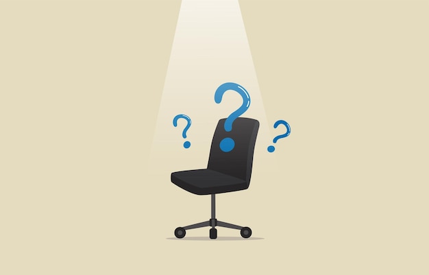 Recruitment hiring job application questions post resumes office chair and questions illustration