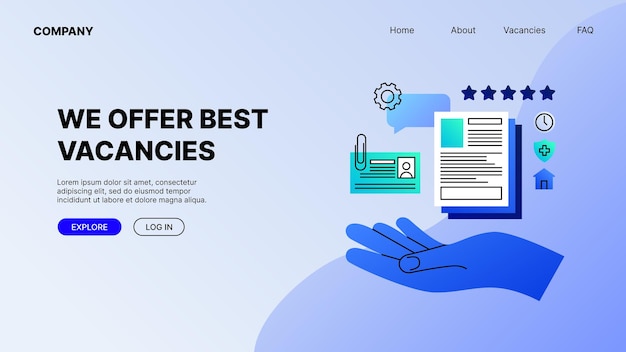 Рекрутмент иллюстрация landing page concept мы предлагаем лучшие вакансии