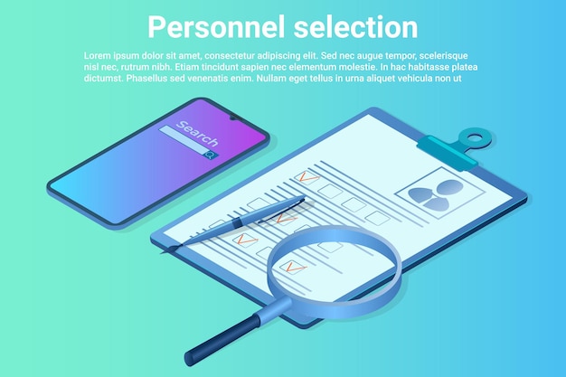 Подбор персонала изучение анкеты соискателей плакат в деловом стиле
