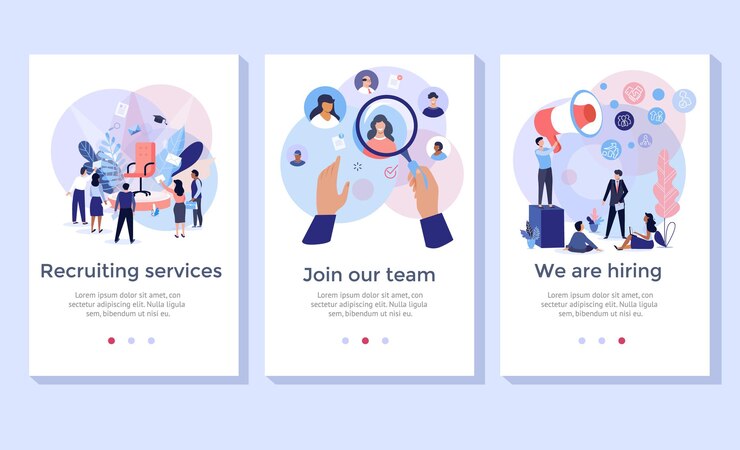 Vector recruitment service concept illustration set, perfect for banner, mobile app, landing page
