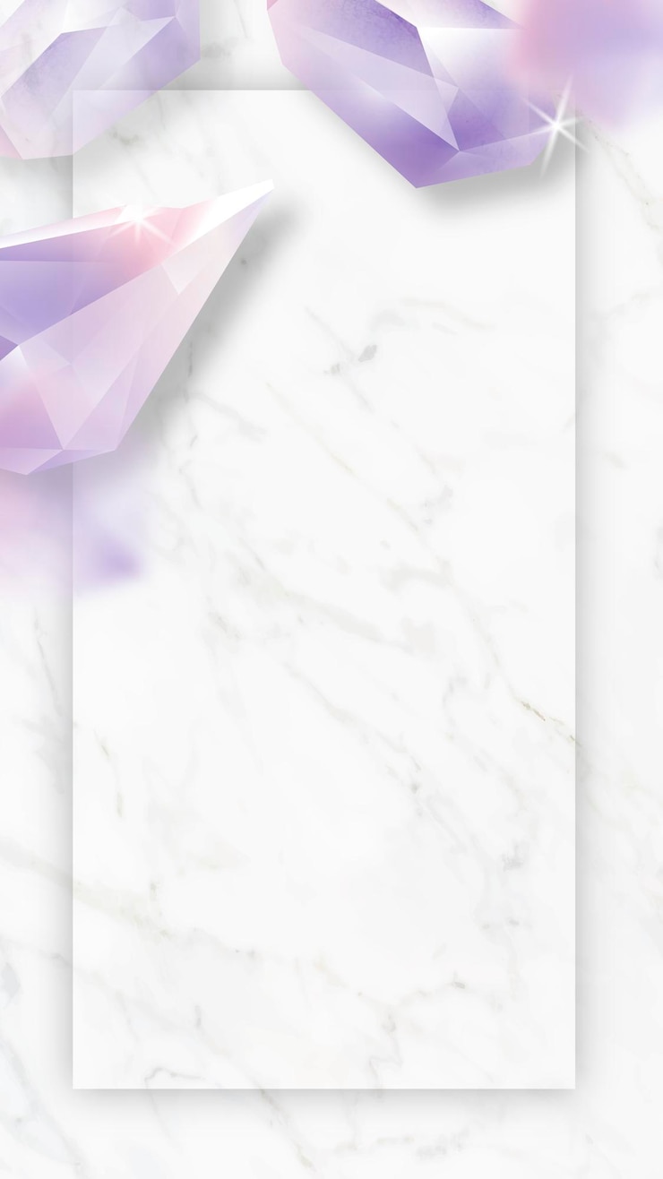 Vector rectangle crystal frame on marble background mobile phone wallpaper vector