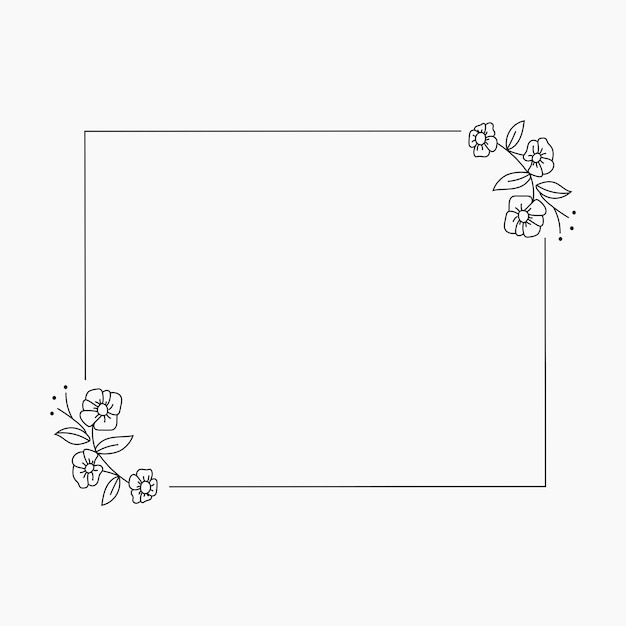 Vector rectangle floral frame element