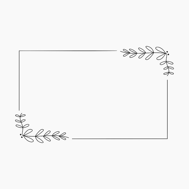 Vector rectangle floral frame element